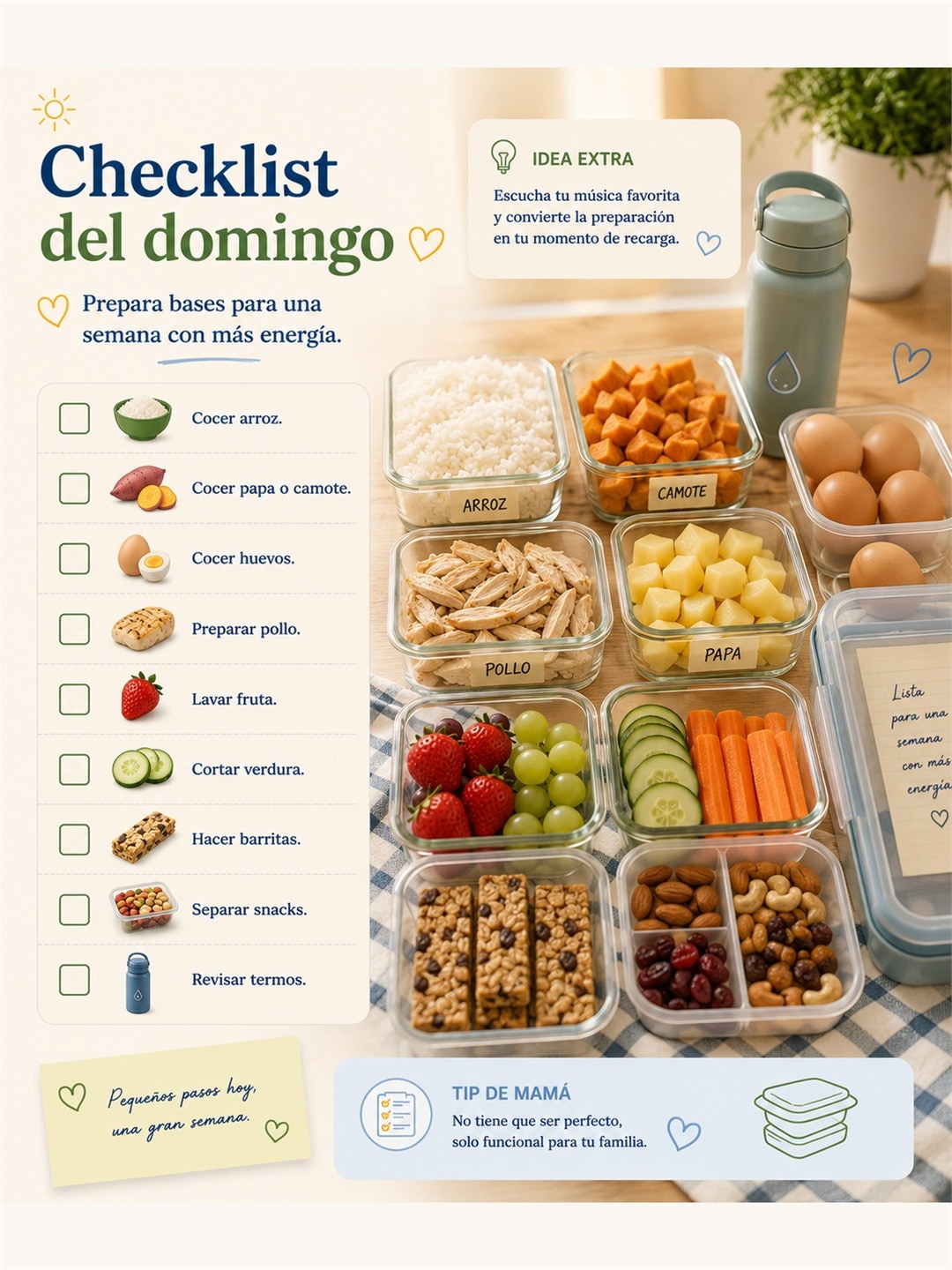 Checklist semanal: Preparar antes cambia todo