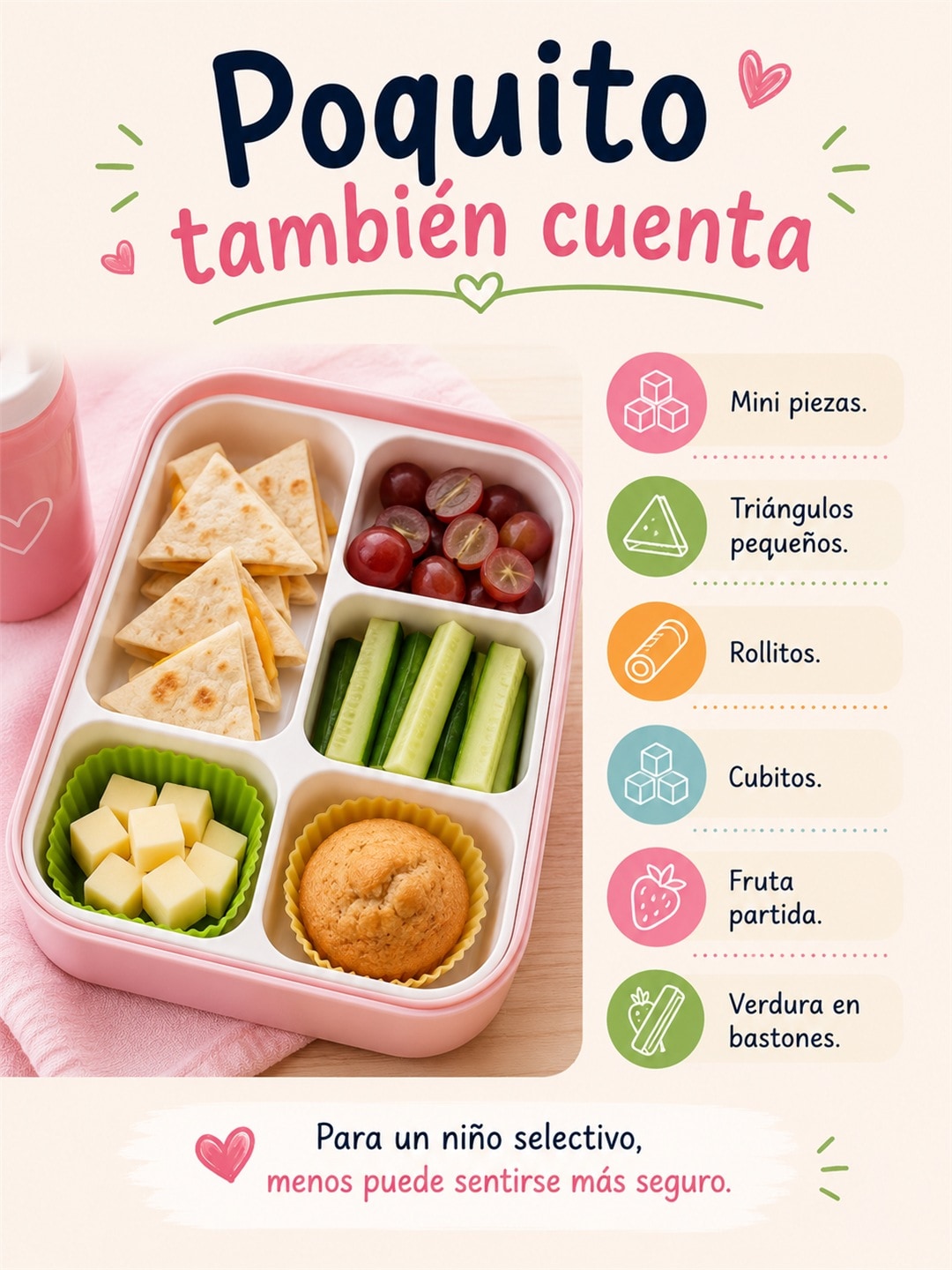 Poquito también cuenta: Porciones pequeñas y atractivas